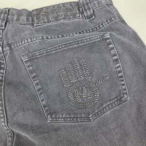 Miskeen Denim Shorts Mens 38 Black Baggy Skate Y2K Grunge Thrashed  Retro